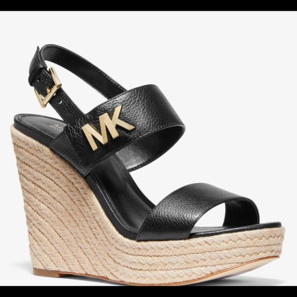 MICHAEL KORS DEANNA WEDGE Black Sandal Siz… - Picture 7 of 7